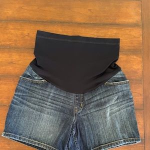 Maternity denim shorts